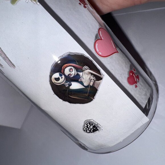 Halloween Wedding Themed 16 Oz Plastic Cup With Love Hearts - Picture 10 of 14